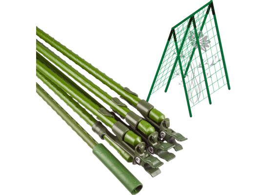 Stelaż ogrodowy z siatką (tyczki, siatka, łączniki)