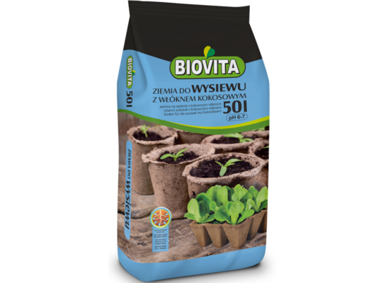 Ziemia do wysiewu z włóknem kokosowym 50 l BIOVITA