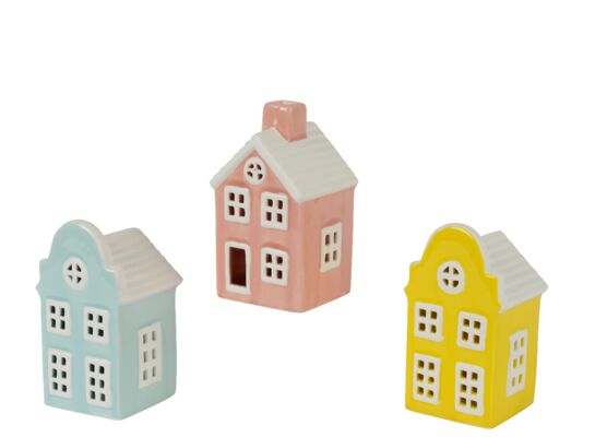 Dekoracja ceramiczna domek mix kolorów