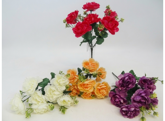 Bukiet sztucznych kwiatów peonia 30 cm