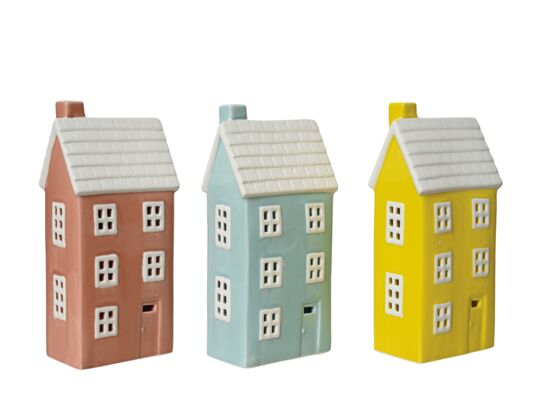 Dekoracja ceramiczna domek mix kolorów