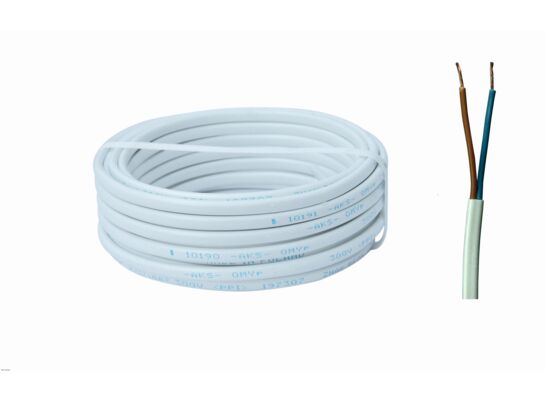 Przewód OMYp 2 x 1 300 V, 15 m biały AKS Zielonka