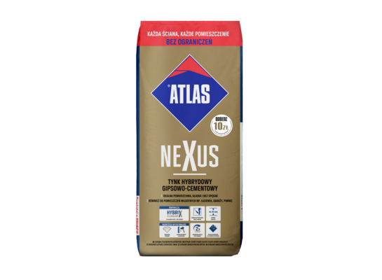 Tynk hybrydowy gipsowo-cementowy NEXUS 22,5 kg ATLAS