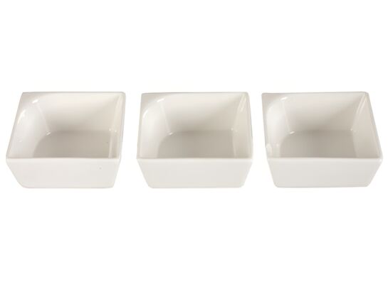Salaterki Salsa 3 sztuki 8 x 8 cm 100 ml biały AMBITION