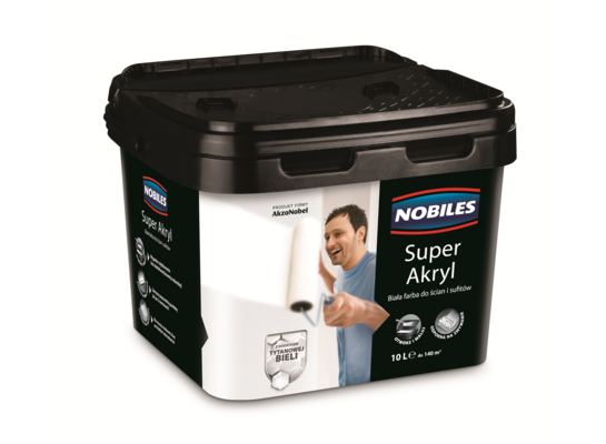 Farba akrylowa Super Akryl Biała 10 l Nobiles