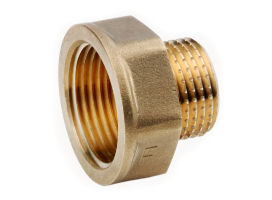 Redukcja 3/4"x1/2" nakrętno-wkrętna żółta