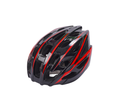 Kask rowerowy czarno-czerwony rozmiar L
