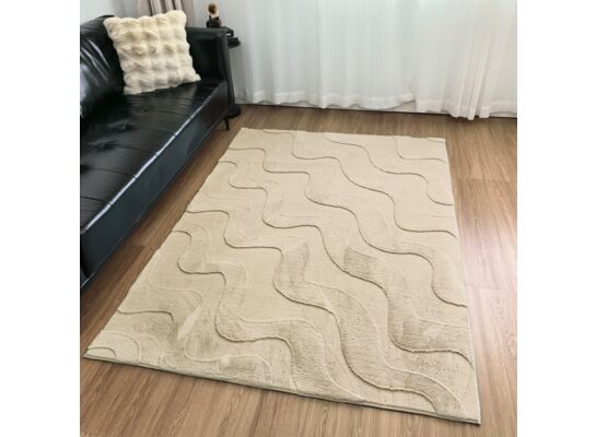 Dywan 140 x 200 cm fale beżowy