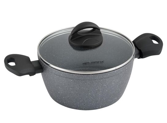 Garnek aluminiowy LAVA STONE szary z pokrywką 20 cm 2,4 l