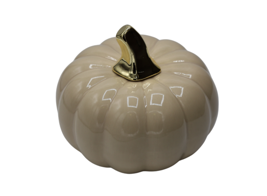 Dynia ceramiczna beżowo-złota duża