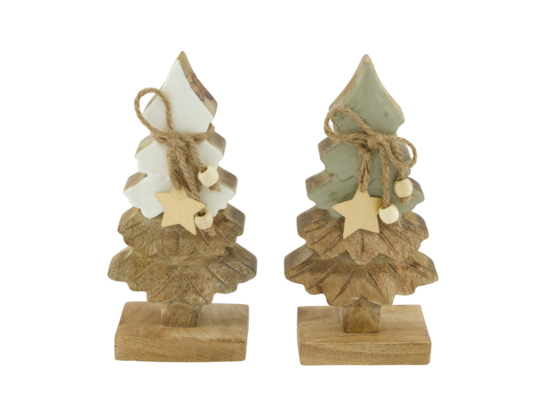 Figurka z drewna mango choinka 10 x 5 x 20 cm C/2