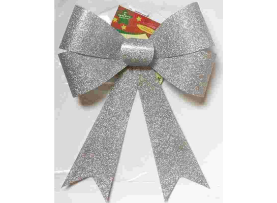Kokarda brokatowa 40 cm srebrna