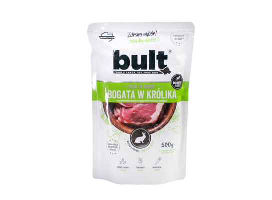 Karma mokra dla psa bogata w królika 0,5 kg Bult