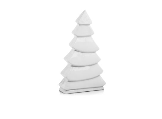 Figurka ceramiczna choinka 32 cm biała