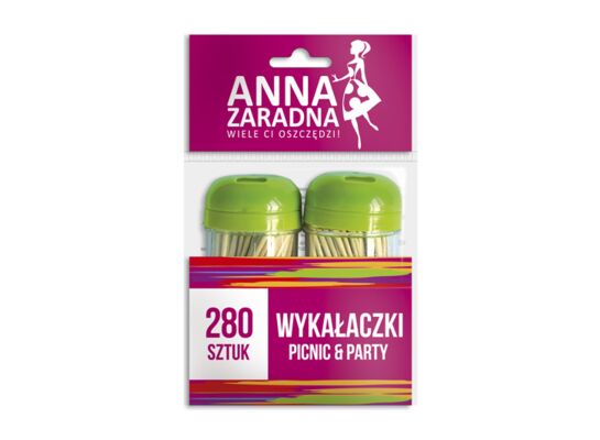 Wykałaczki w pojemniku 2 x 140 sztuk ANNA ZARADNA