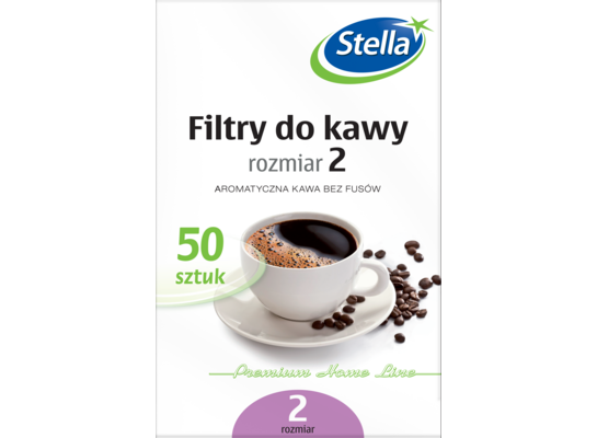 Filtry do kawy rozmiar 2 50 sztuk STELLA
