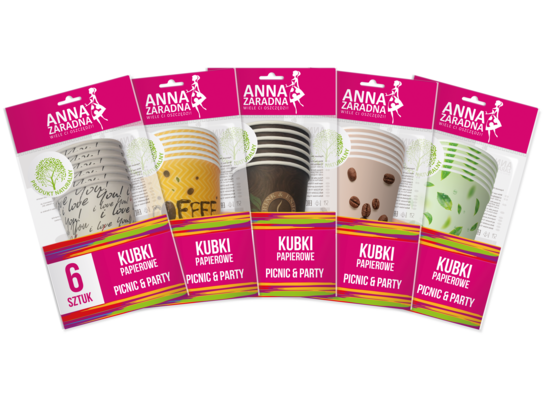 Kubki papierowe 6 sztuk ANNA ZARADNA