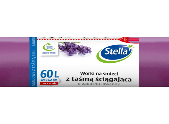 Worki na śmieci taśma LAWENDA 60 l 10 sztuk