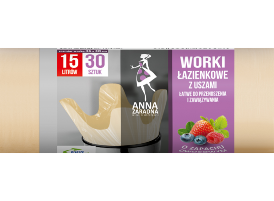Worki łazienkowe uszy OWOCOWY 15 l 30 sztuk