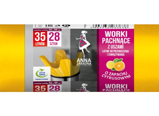 Worki na śmieci uszy CYTRUS 35 l 28 sztuk