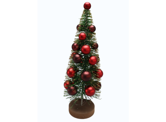 Figura ozdobna choinka z bombkami 30 cm