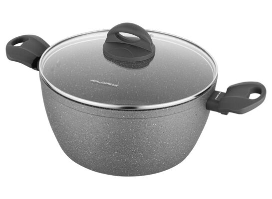 Garnek aluminiowy LAVA STONE szary z pokrywką 24 cm 4 l