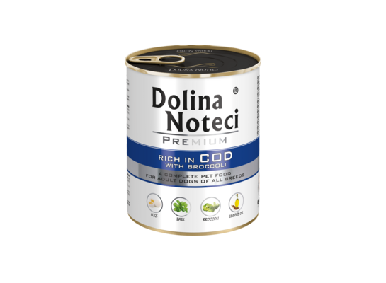 Karma mokra dla psa dorsz z brokułami 800 g Dolina Noteci
