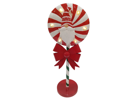 Dekoracja LED Lizak z Mikołajem 55 cm