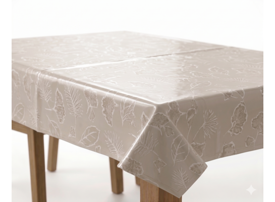 Cerata PVC kwiaty beż 137 cm 20 mb