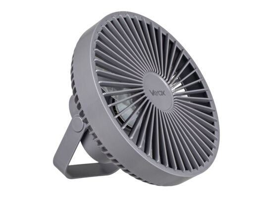 Wentylator biurkowy z akumulatorem i lampką 6xSMD szary VA0337G Vayox