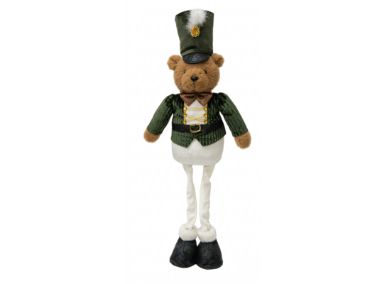 Figura tekstylna miś stojący zielony 67 cm