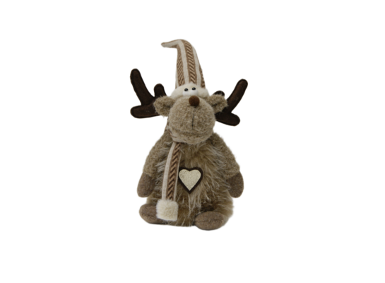 Figura tekstylna renifer siedzący wys. 37 cm
