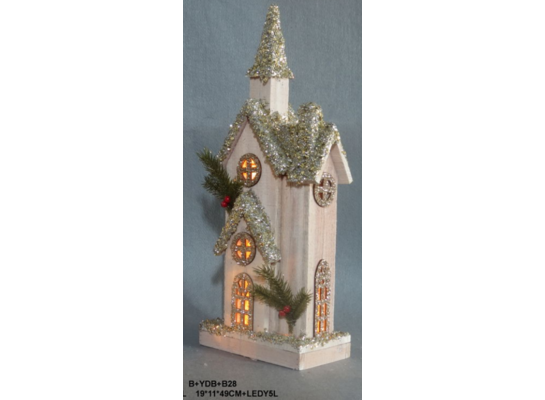 Figura drewniana domek LED