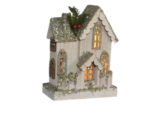 Figura drewniana domek LED
