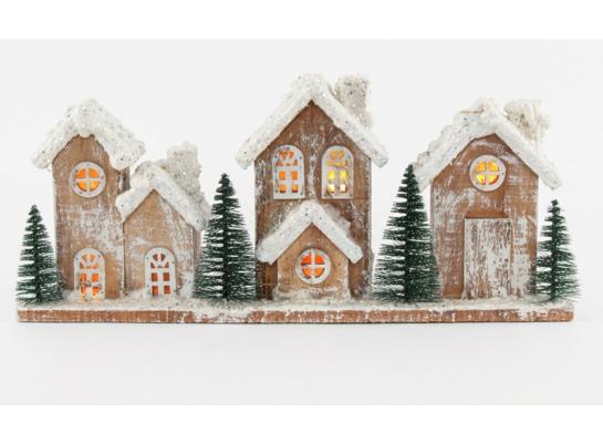 Figura drewniana domek LED