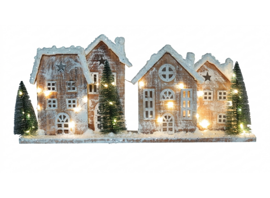 Figura drewniana domek LED