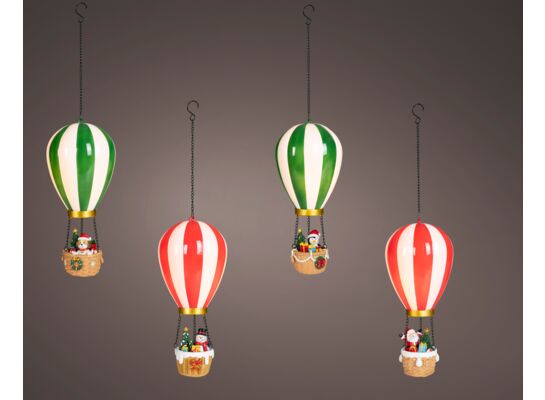 Zawieszka plastikowa LED na baterie balon mix 4 rodzajów