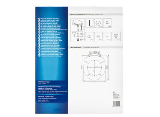 Deska WC Model 401 MDF beż