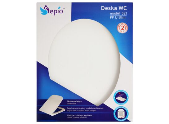 Deska WC 521 Pp U Slim biały