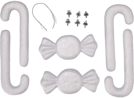 Zestaw DIY ze styropianu 6 sztuk białe cukierki i laski