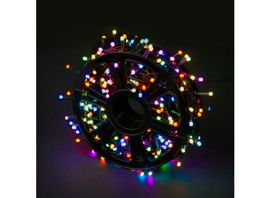 Lampki zewnętrzne 800 LED ciepły biały i multikolor na transformator Cortina