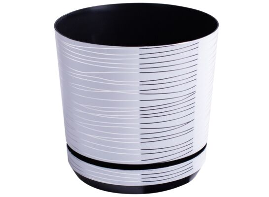 Donica plastikowa z podstawką wys. 20,8 cm biały