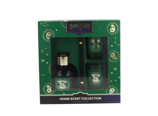 Zestaw Harry Potter 2 x świeca zapachowa i dyfuzor z patyczkami Slytherin
