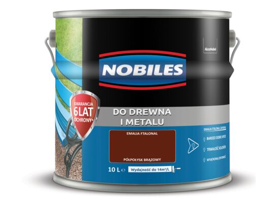 Farba ftalowa Do Drewna i Metalu Ftalonal Brązowy 10 l Nobiles