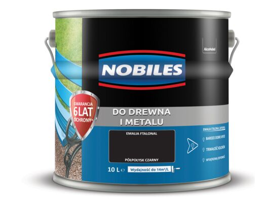 Farba ftalowa Do Drewna i Metalu Ftalonal Czarny 10 l Nobiles