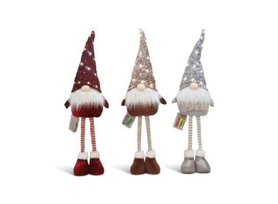 Figura tekstylna Mikołaj LED na teleskopowych nogach 72 cm