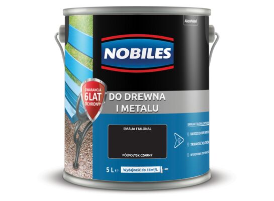 Farba ftalowa Do Drewna i Metalu Ftalonal Czarny 5 l Nobiles