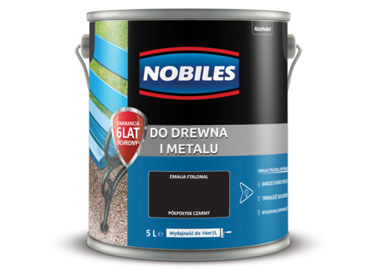 Farba ftalowa Do Drewna i Metalu Ftalonal Czarny 5 l Nobiles