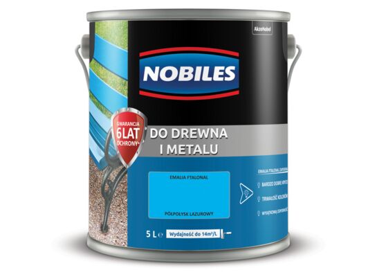 Farba ftalowa Do Drewna i Metalu Ftalonal Lazurowy 5 l Nobiles