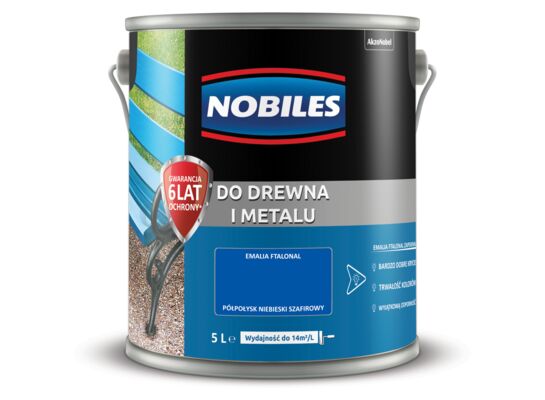 Farba ftalowa Do Drewna i Metalu Ftalonal Niebieski Szafirowy 5 l Nobiles